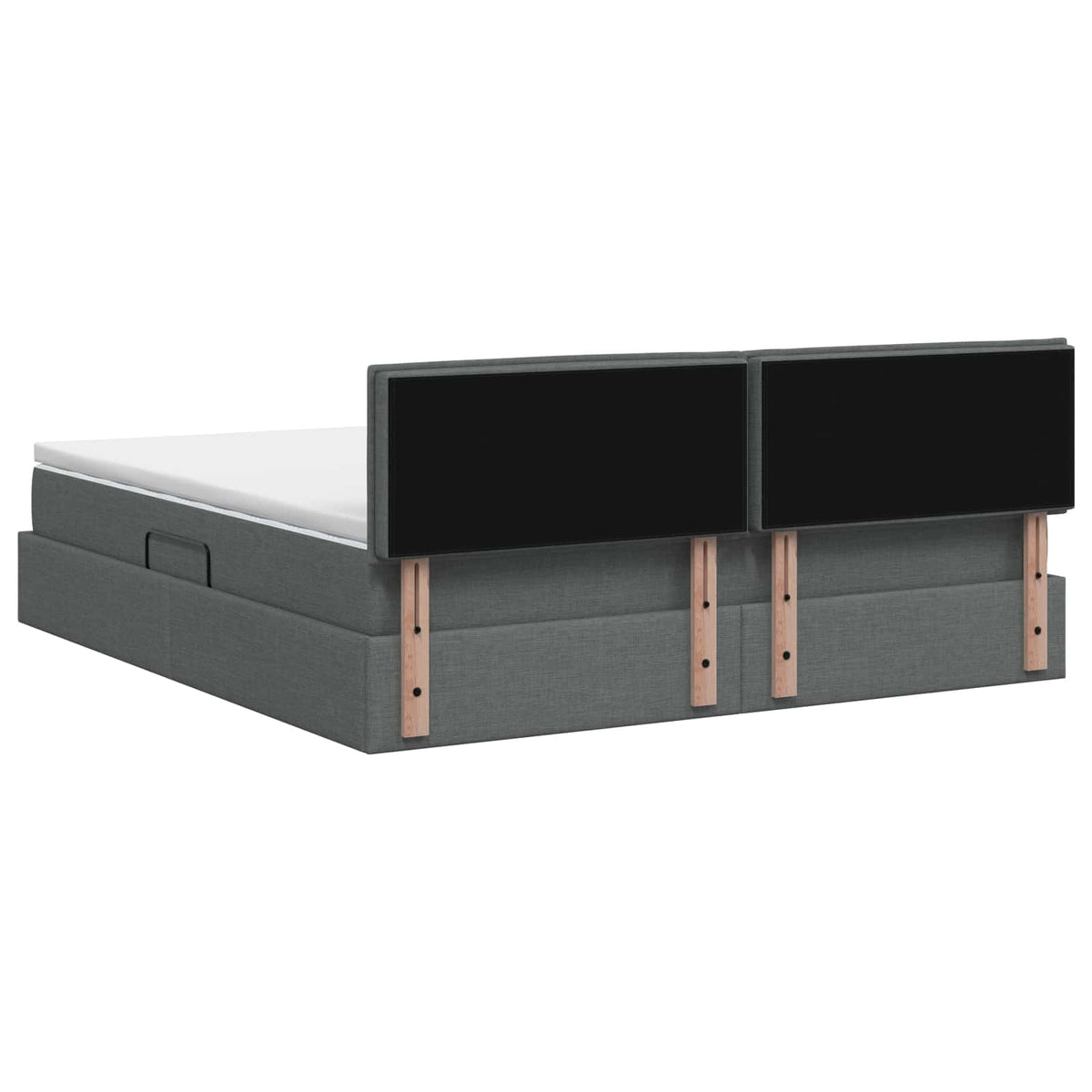 Lit de rangement LED avec matelas Gris foncé 140 x 200 cm Tissu
