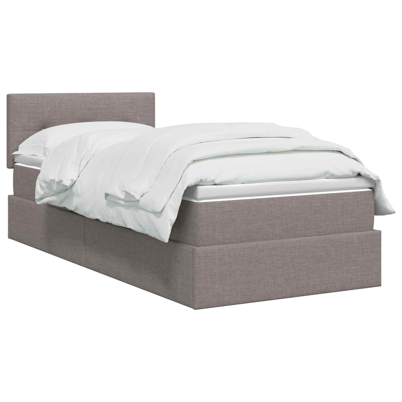 Lit de rangement LED avec matelas Taupe 100 x 200 cm Tissu