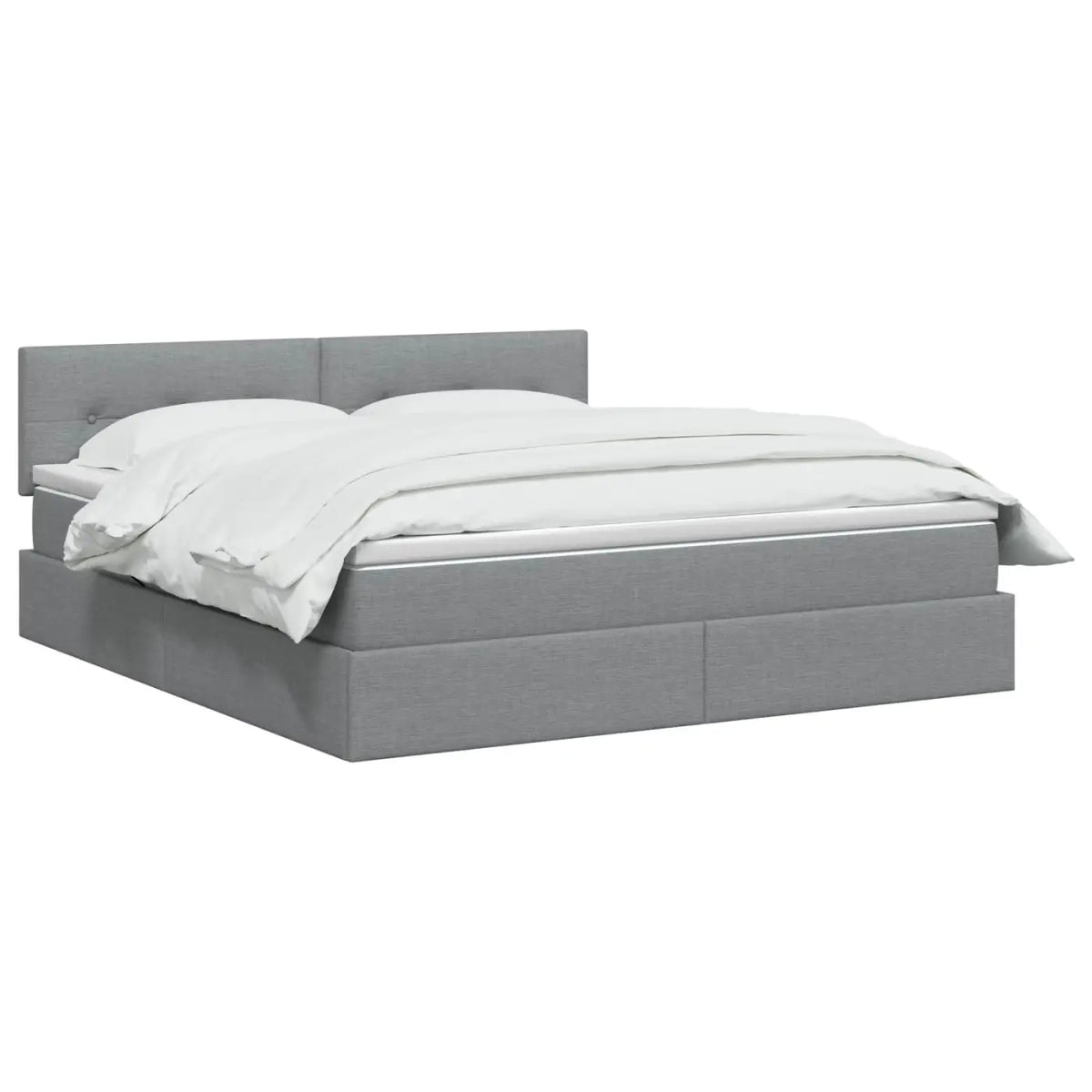 Lit de rangement LED avec matelas Gris clair 140 x 190 cm Tissu - XIOS