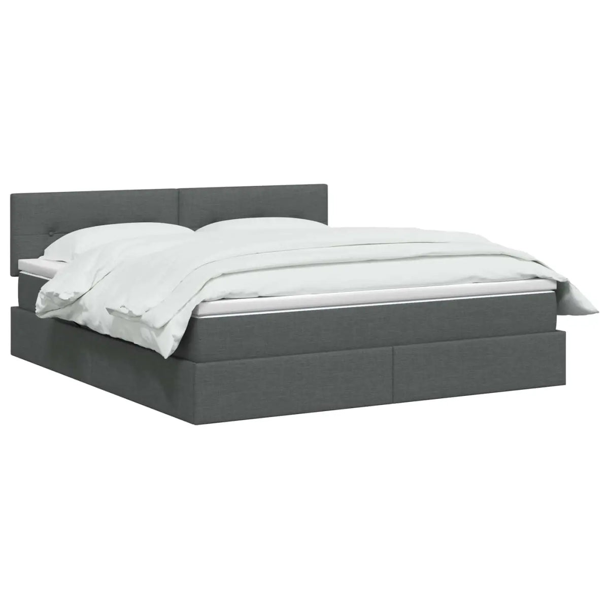Lit de rangement LED avec matelas Gris foncé 140 x 200 cm Tissu - XIOS