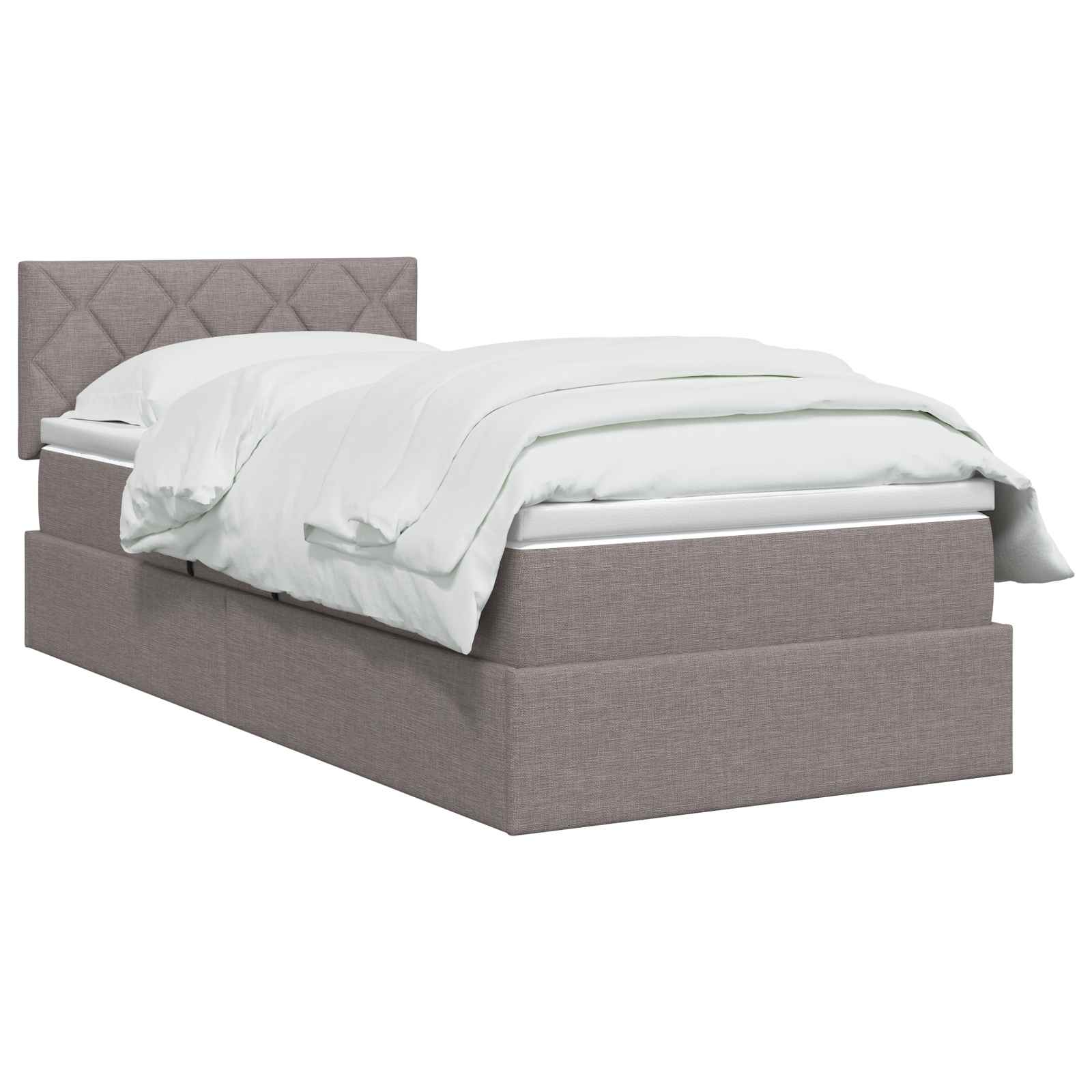 Lit de rangement LED avec matelas Taupe 90 x 190 cm Tissu - XIOS