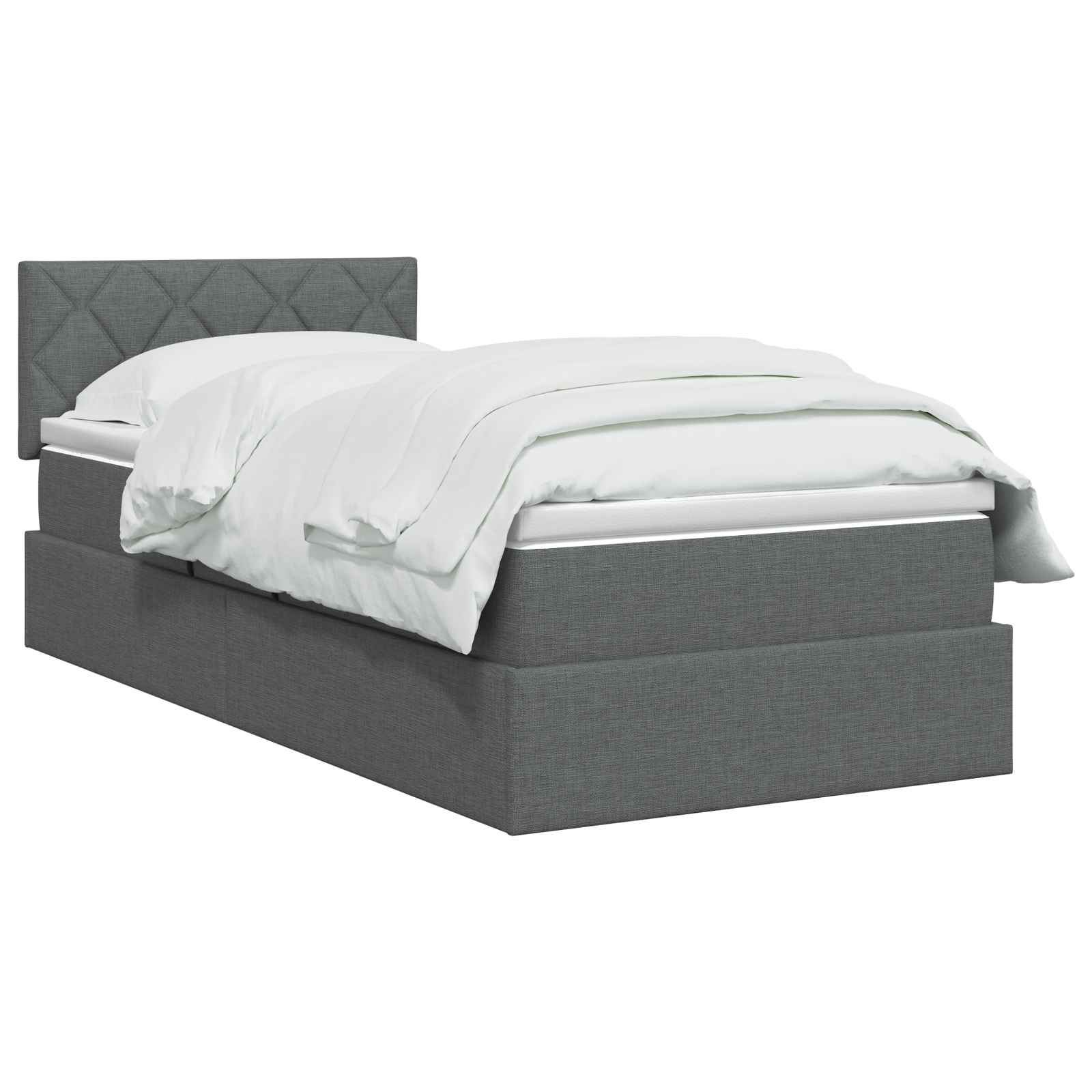 Lit de rangement LED avec matelas Gris foncé 90 x 200 cm Tissu - XIOS