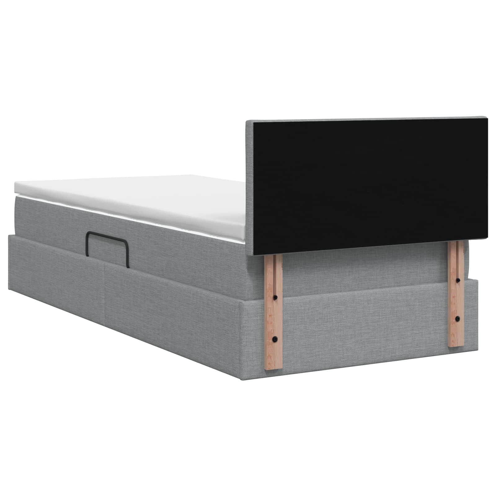 Lit de rangement LED avec matelas Gris clair 100 x 200 cm Tissu