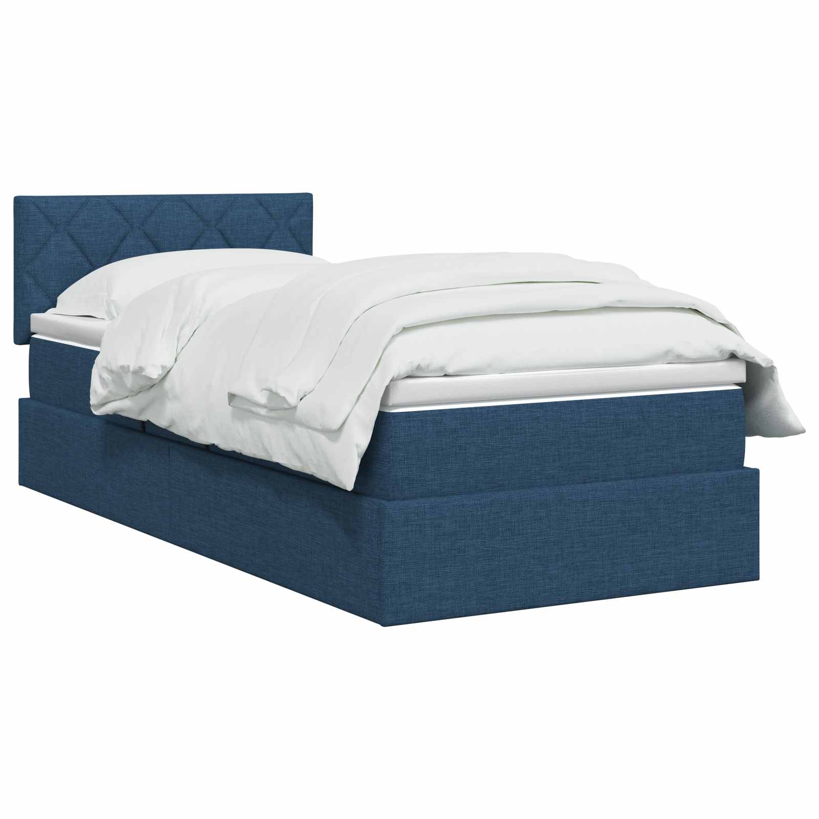 Lit de rangement LED avec matelas Bleu 100 x 200 cm Tissu - XIOS