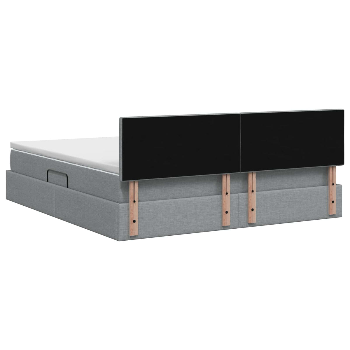 Lit de rangement LED avec matelas Gris clair 140 x 190 cm Tissu