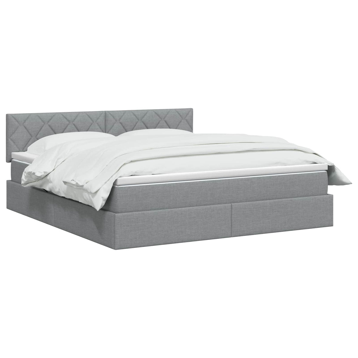 Lit de rangement LED avec matelas Gris clair 140 x 190 cm Tissu