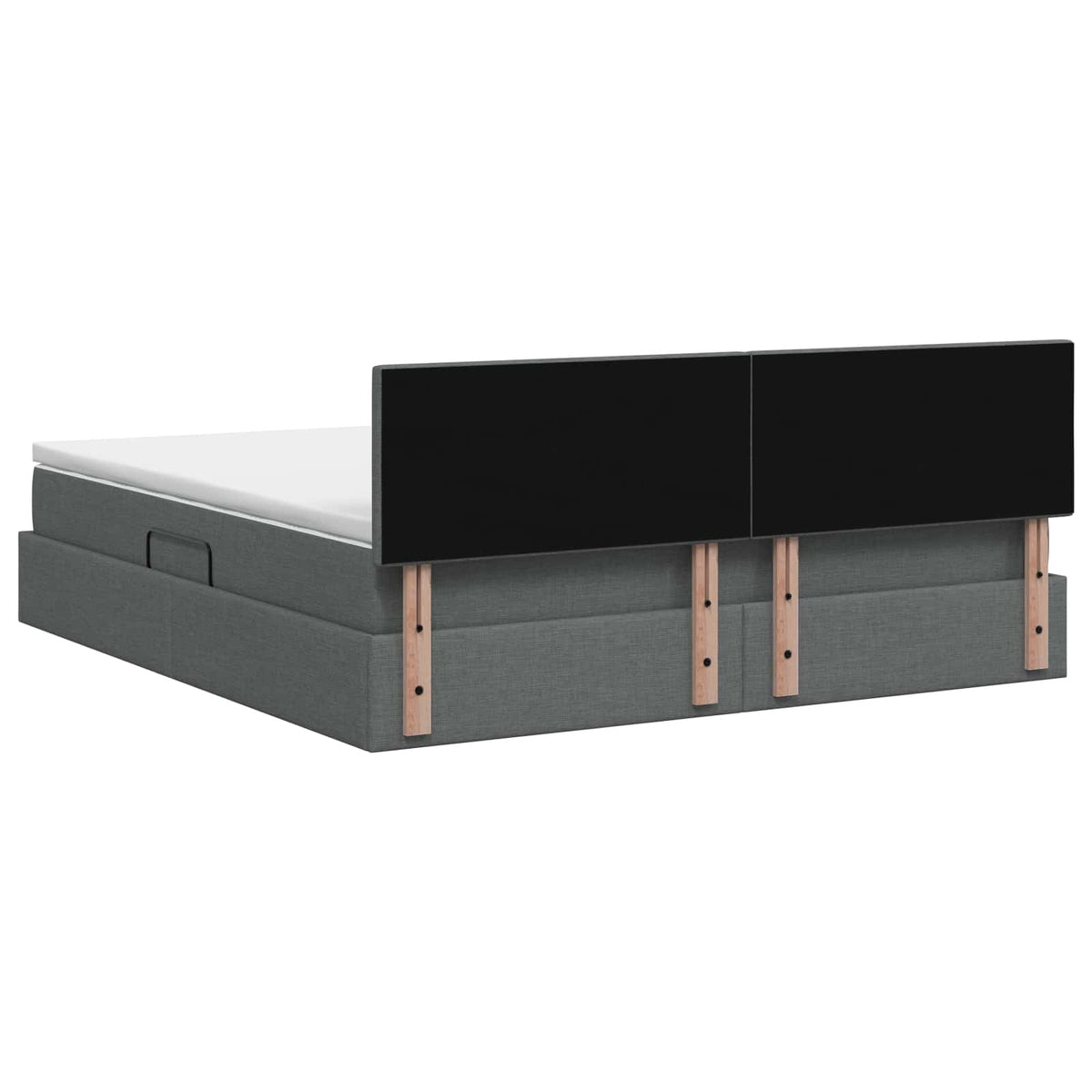 Lit de rangement LED avec matelas Gris foncé 140 x 200 cm Tissu