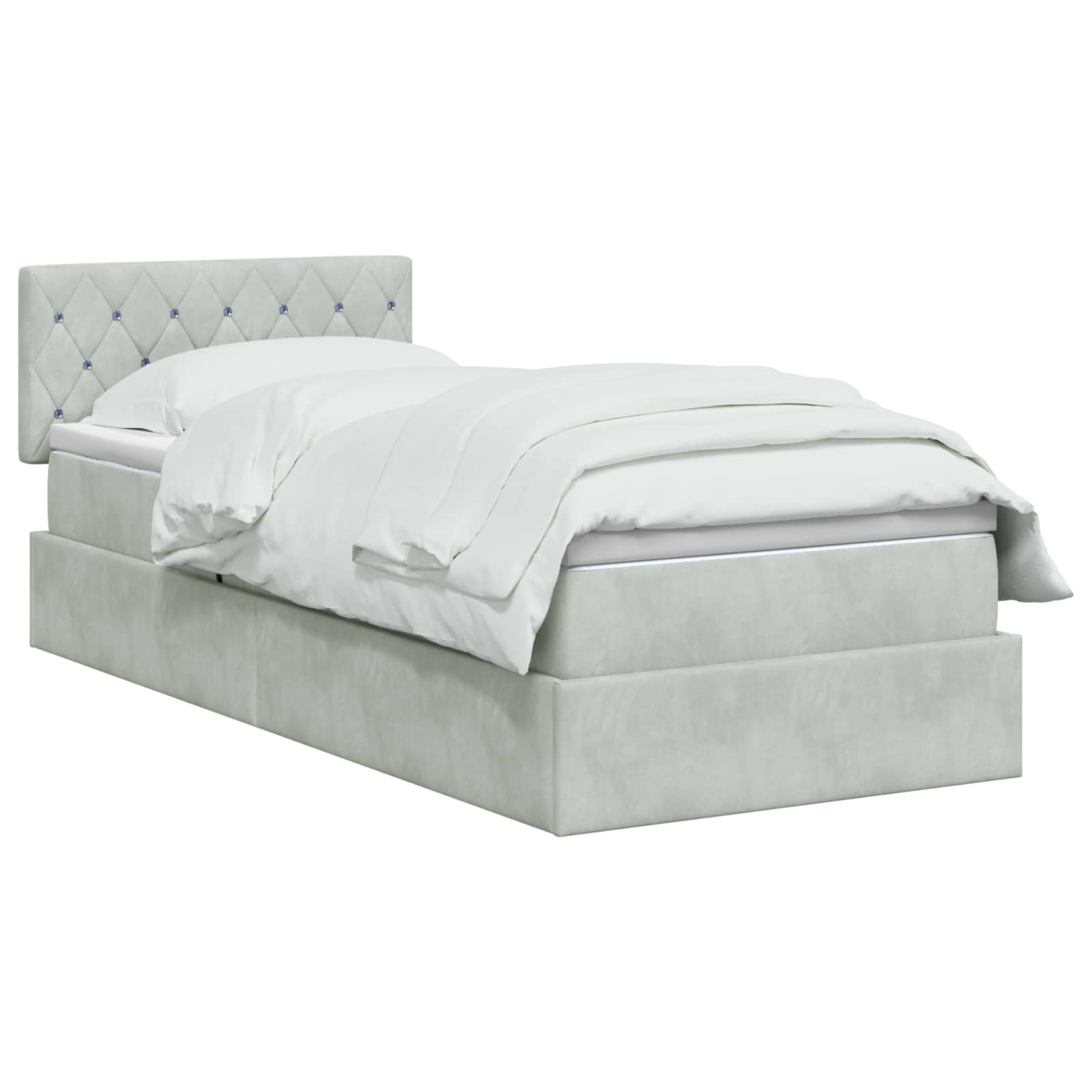 Lit de rangement LED avec matelas Gris clair 90 x 200 cm - XIOS