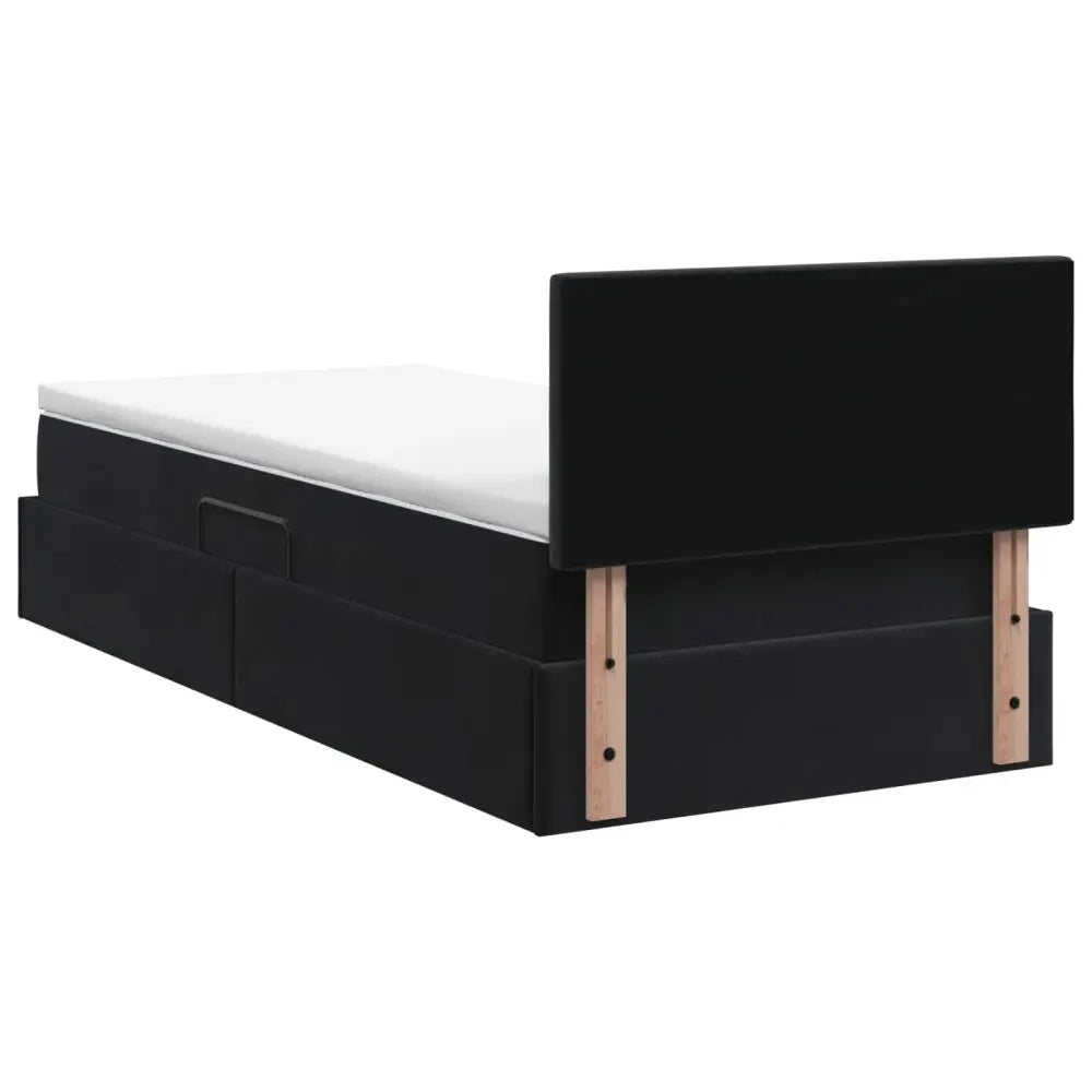 Lit de rangement LED avec matelas Noir 90 x 200 cm Velours - XIOS Store SNC