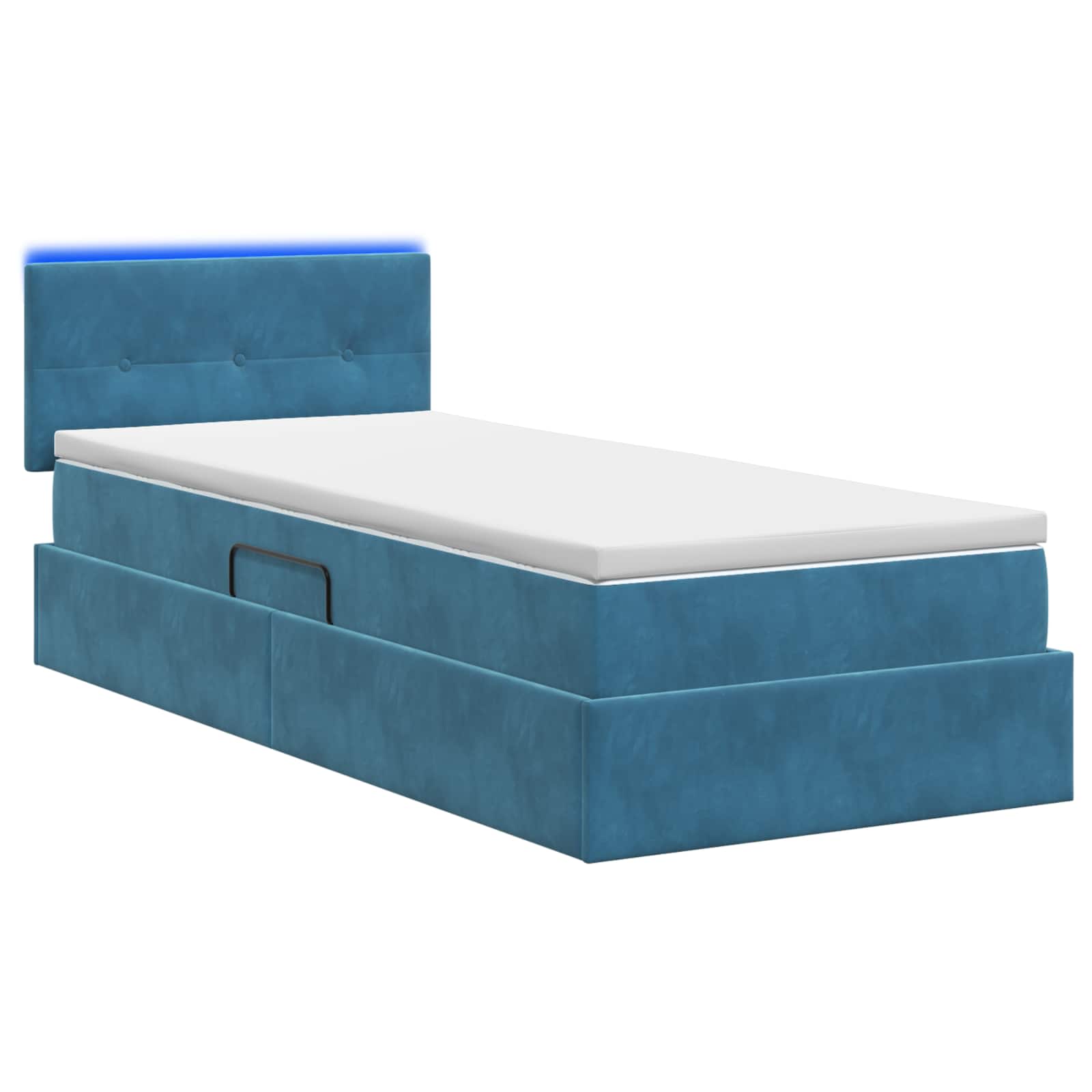 Lit de rangement LED avec matelas Bleu foncé 100 x 200 cm