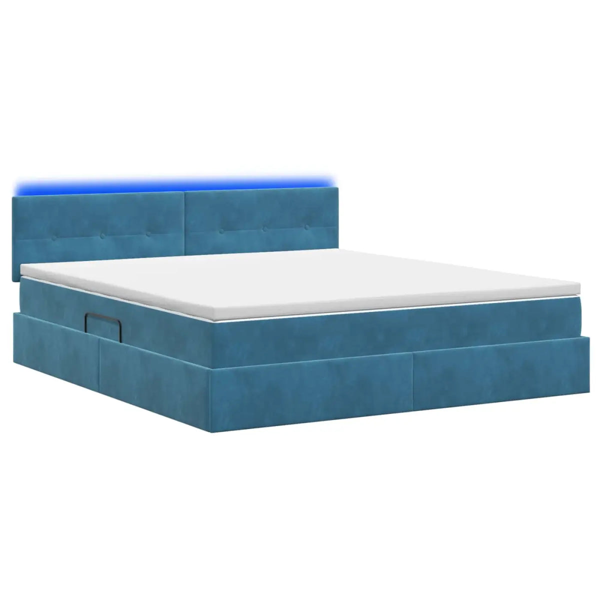 Lit de rangement LED avec matelas Bleu foncé 140 x 200 cm - XIOS