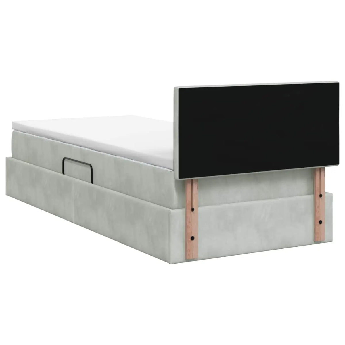 Lit de rangement LED avec matelas Gris clair 90 x 200 cm - XIOS