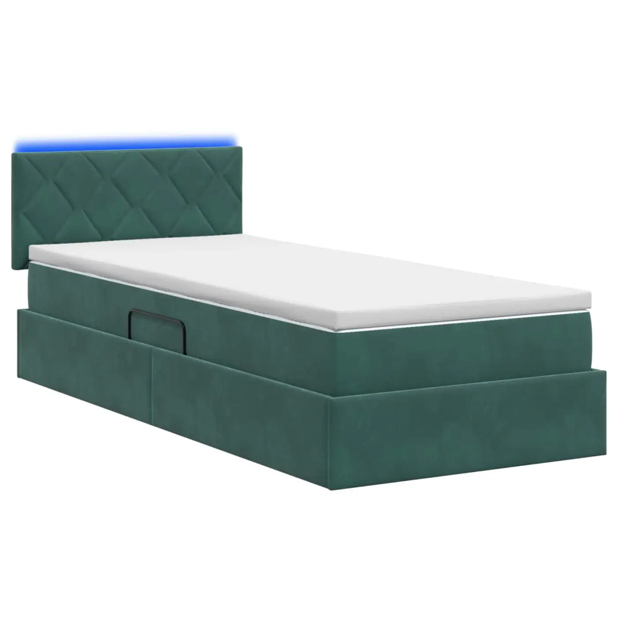 Lit de rangement LED avec matelas Vert foncé 90 x 200 cm - XIOS