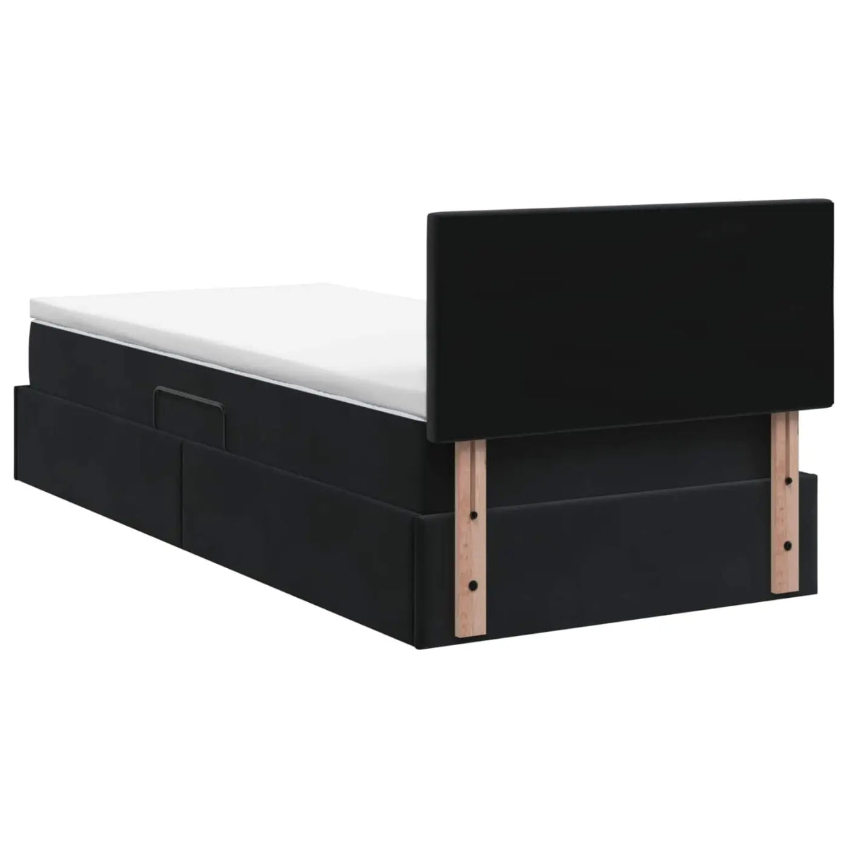 Lit de rangement LED avec matelas Noir 100 x 200 cm Velours - XIOS