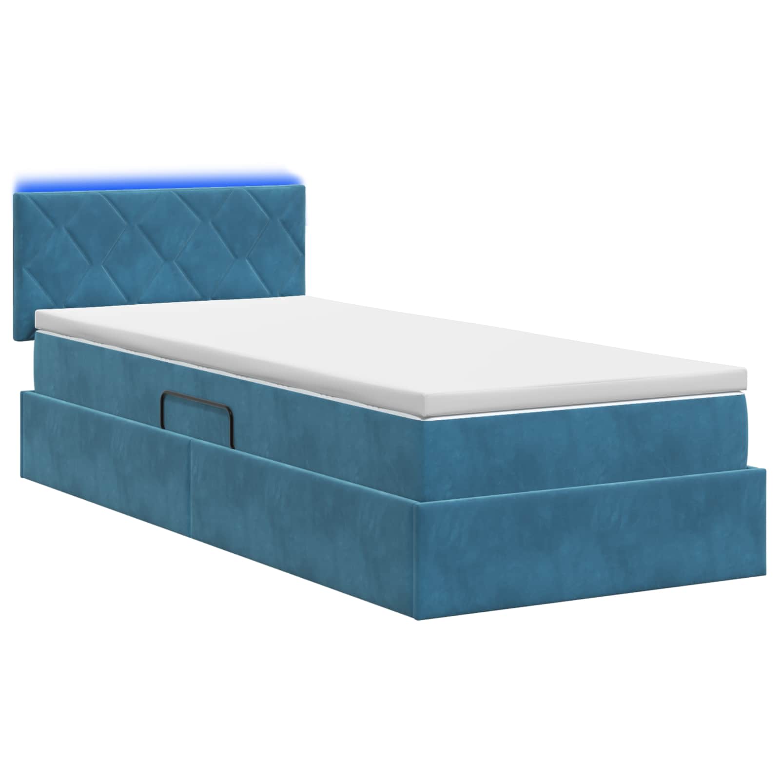 Lit de rangement LED avec matelas Bleu foncé 100 x 200 cm