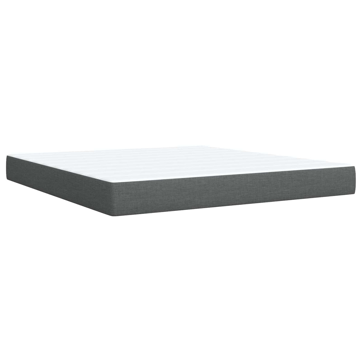 Lit avec rangement et matelas Gris foncé 140 x 200 cm tissu