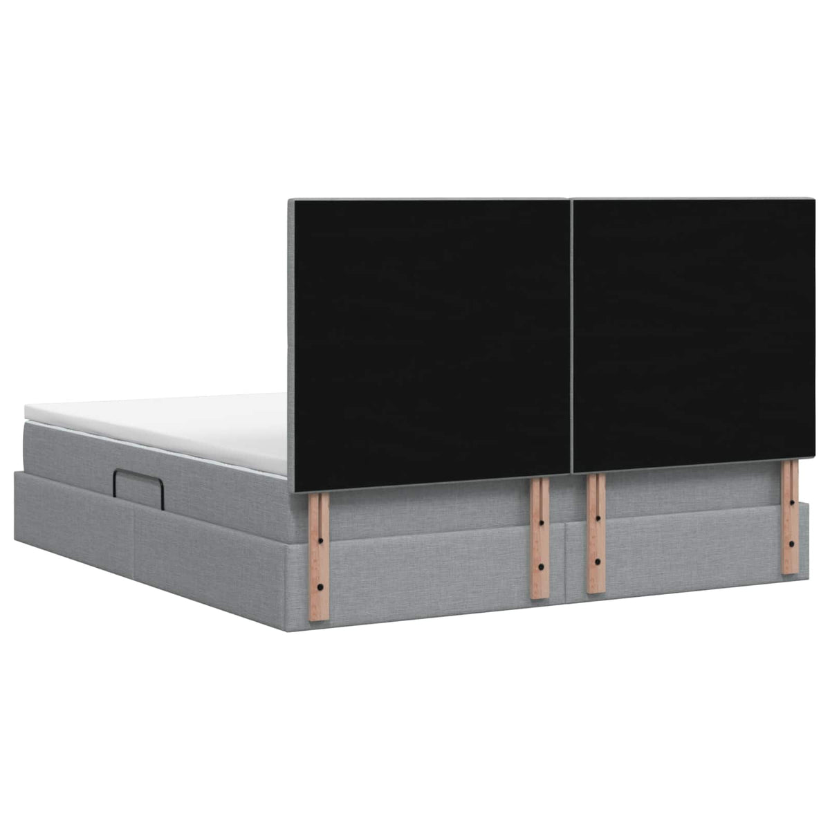 Lit avec rangement et matelas Gris clair 140 x 200 cm tissu