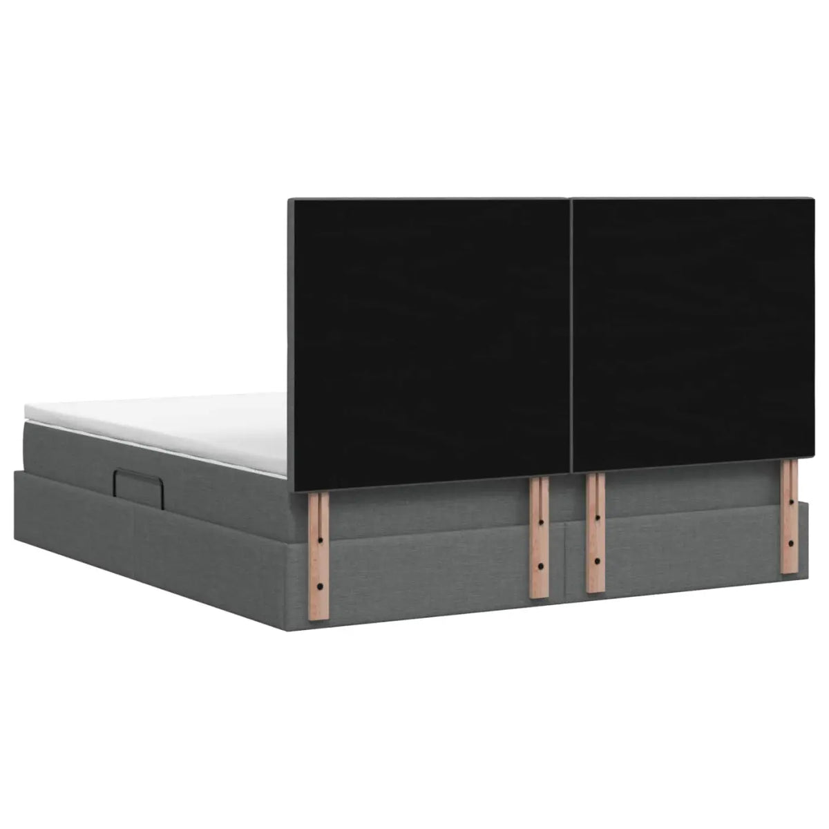 Lit avec rangement et matelas Gris foncé 140 x 200 cm tissu - XIOS