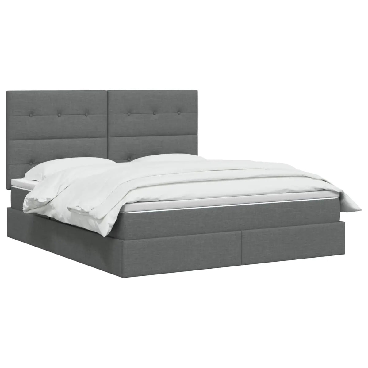 Lit avec rangement et matelas Gris foncé 140 x 200 cm tissu - XIOS