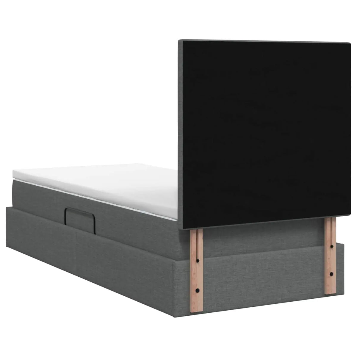 Lit avec rangement et matelas Gris foncé 90 x 190 cm tissu - XIOS