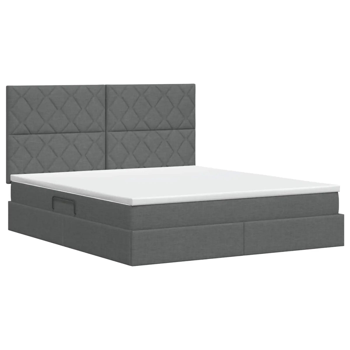 Lit avec rangement et matelas Gris foncé 140 x 200 cm tissu - XIOS