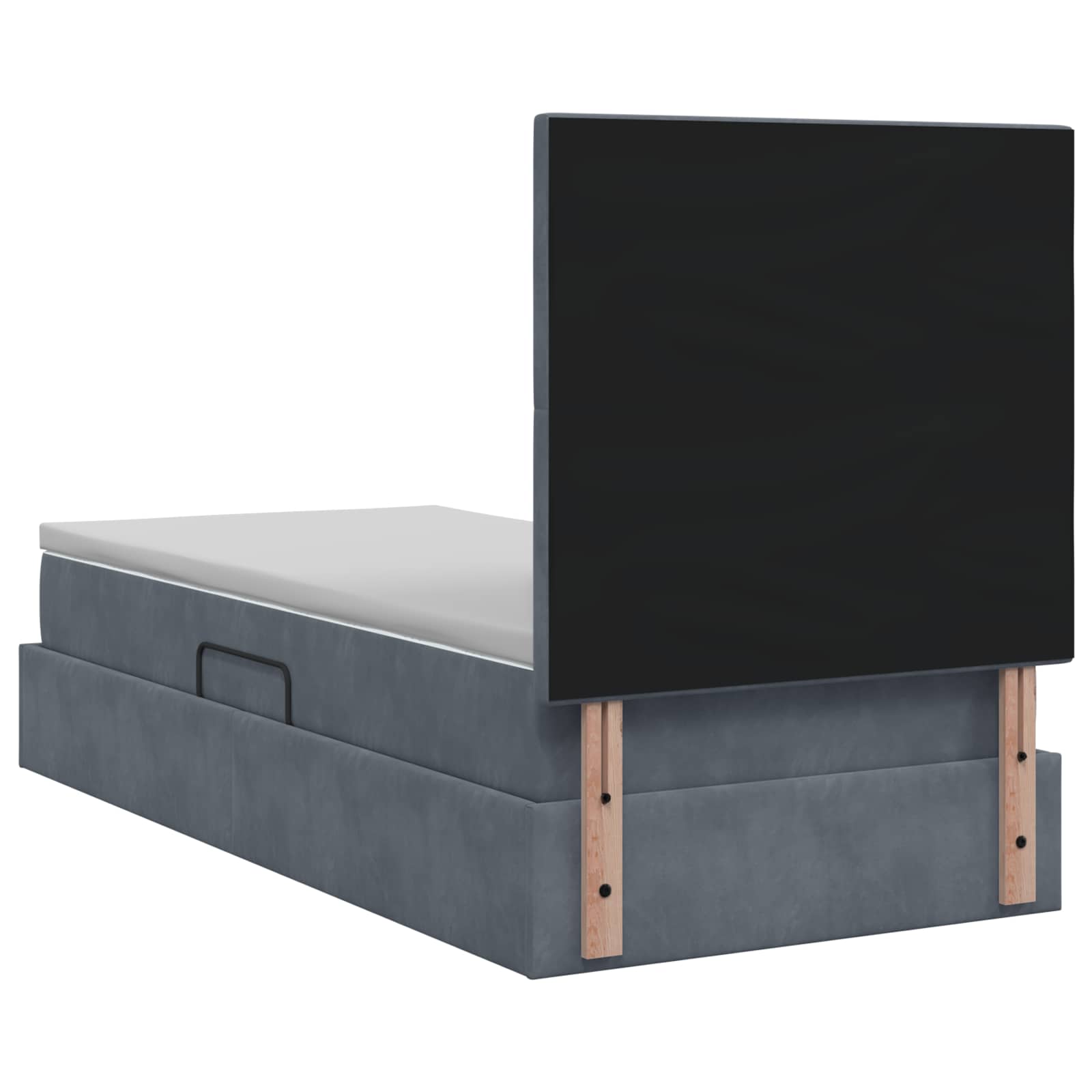 Lit avec rangement et matelas Gris foncé 90 x 200 cm Velours