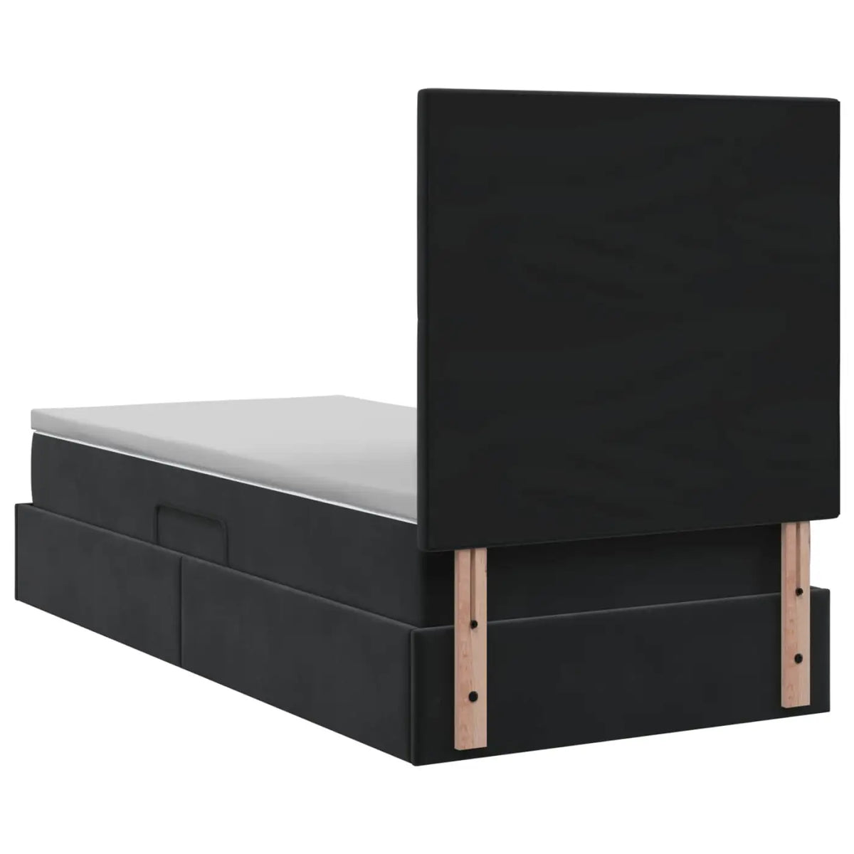Lit avec rangement et matelas Noir 100 x 200 cm Velours - XIOS