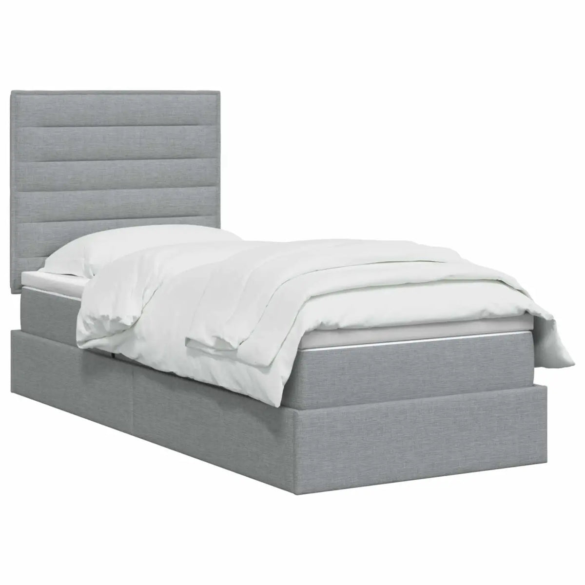 Lit de rangement LED avec matelas Gris clair 90 x 190 cm Tissu - XIOS