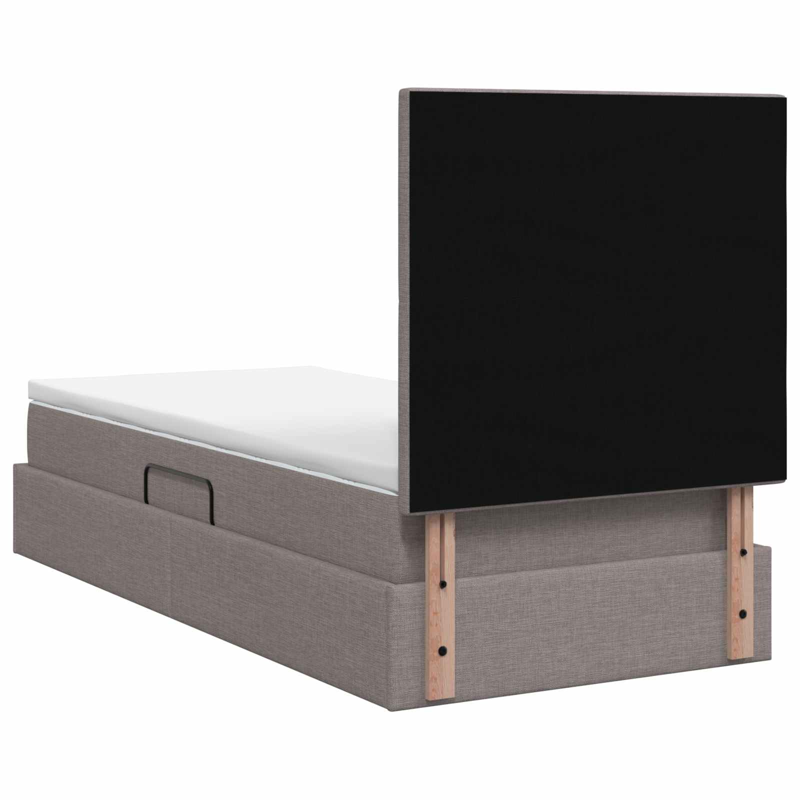 Lit de rangement LED avec matelas Taupe 90 x 200 cm Tissu - XIOS