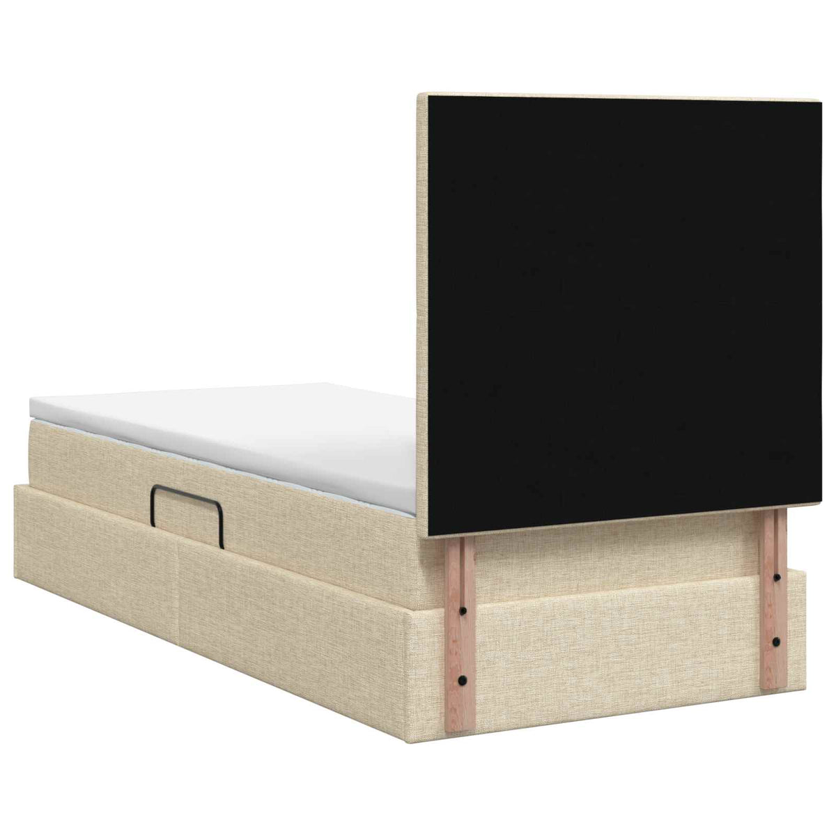Lit de rangement LED avec matelas Crème 100 x 200 cm Tissu - XIOS