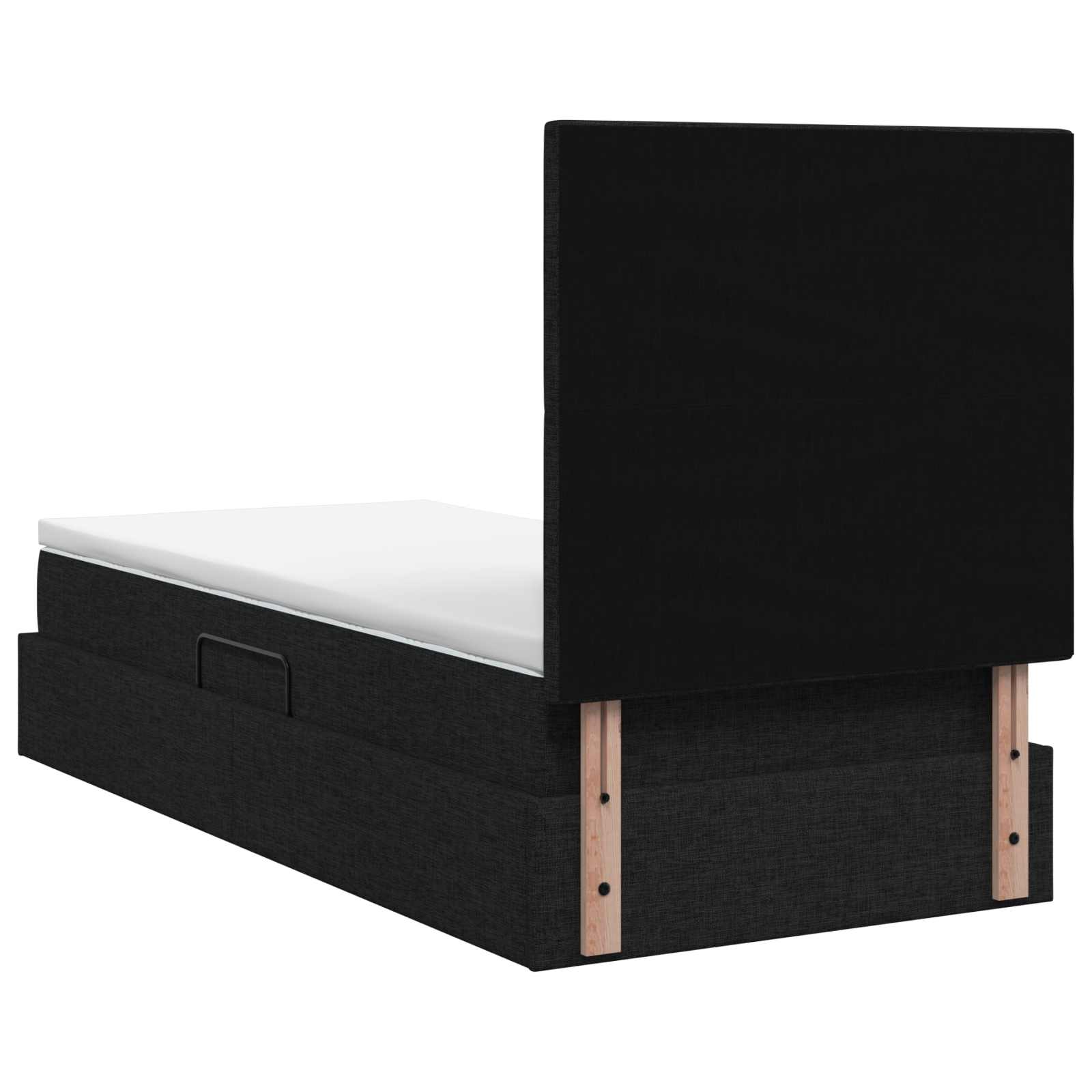 Lit de rangement LED avec matelas Noir 90 x 200 cm Tissu