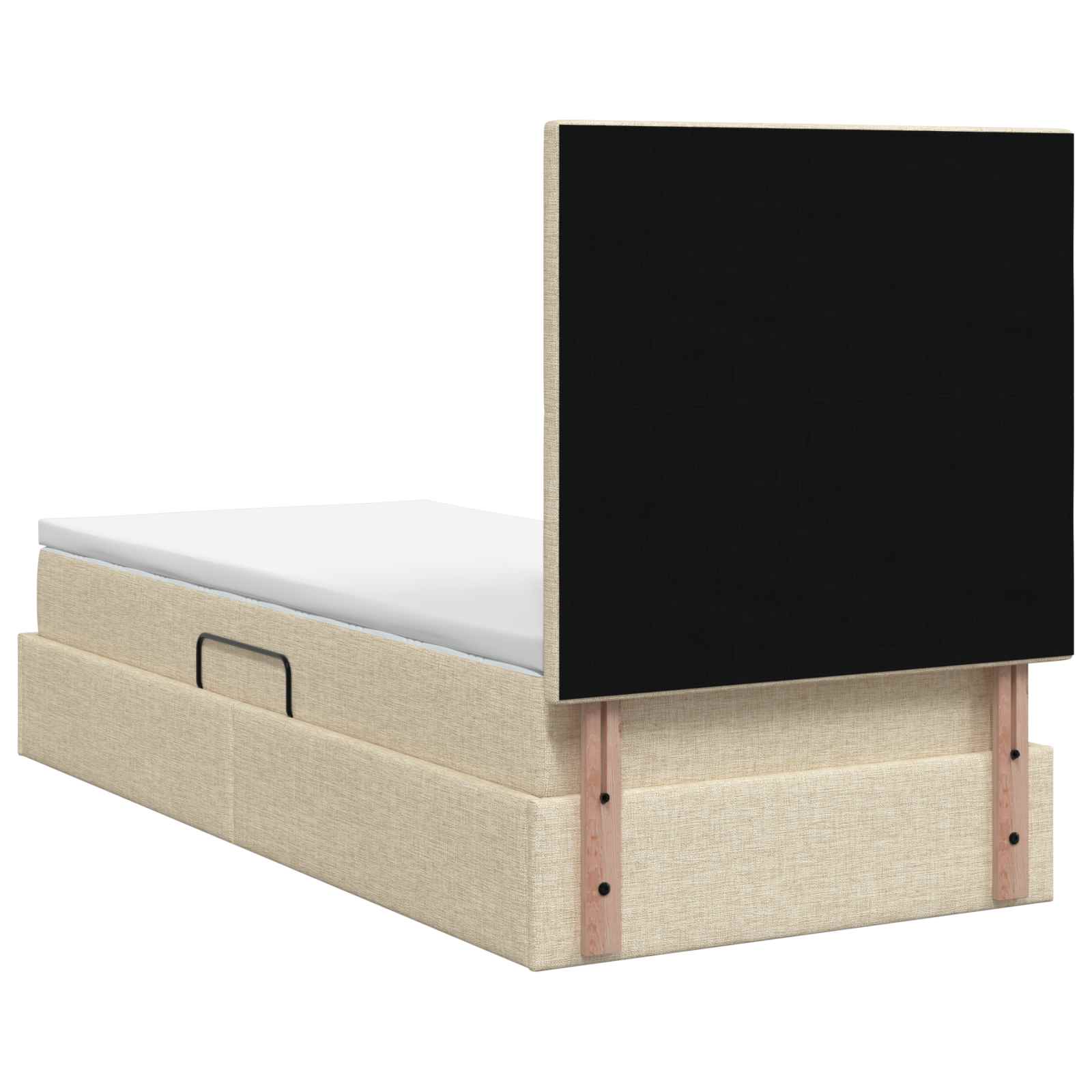 Lit de rangement LED avec matelas Crème 100 x 200 cm Tissu