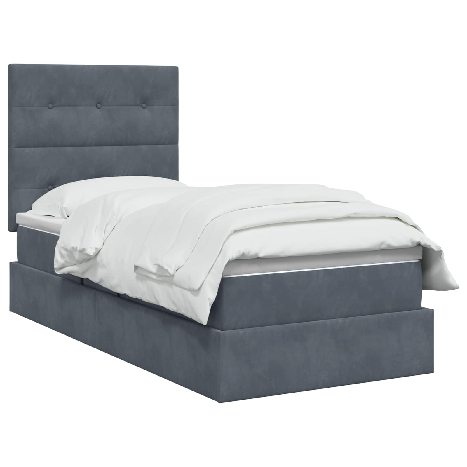 Lit de rangement LED avec matelas Gris foncé 90 x 190 cm - XIOS