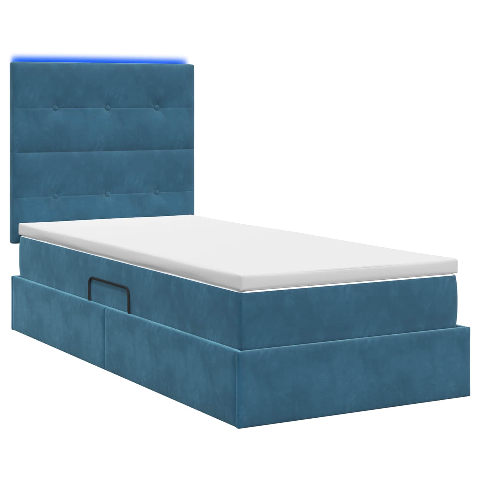 Lit de rangement LED avec matelas Bleu foncé 90 x 190 cm