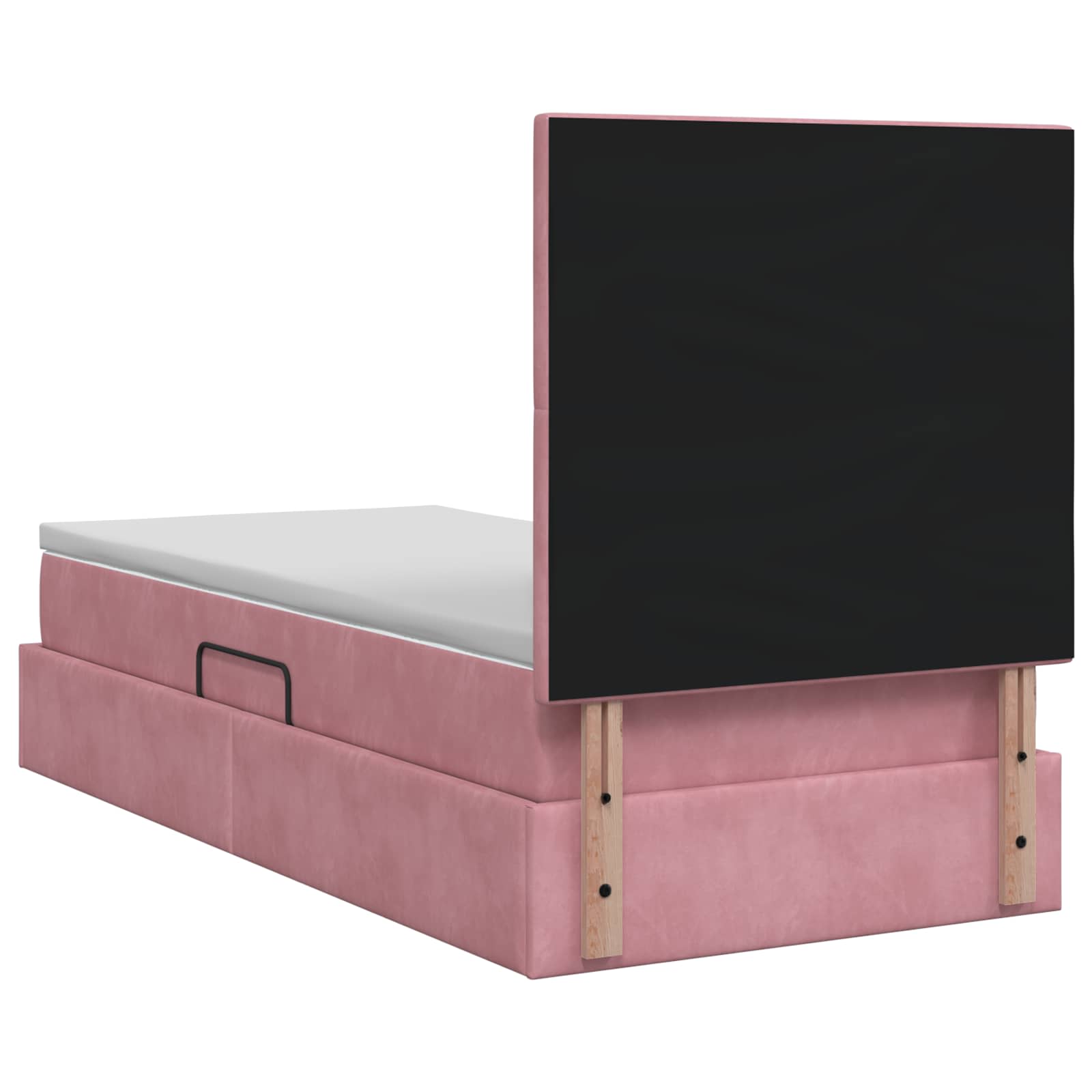 Lit de rangement LED avec matelas Rose 90 x 190 cm Velours