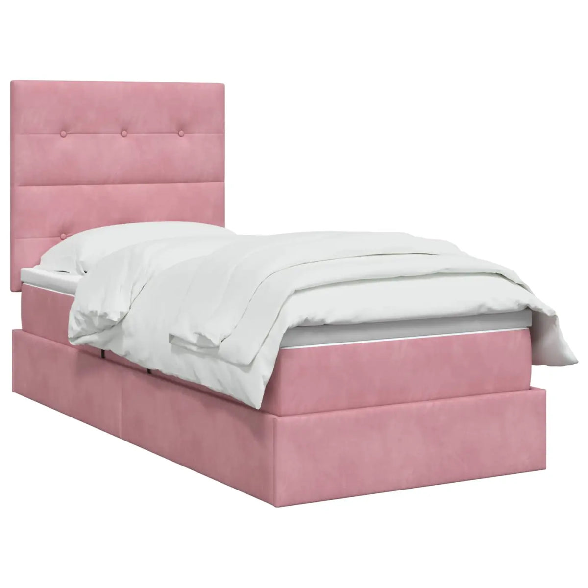Lit de rangement LED avec matelas Rose 90 x 200 cm Velours - XIOS
