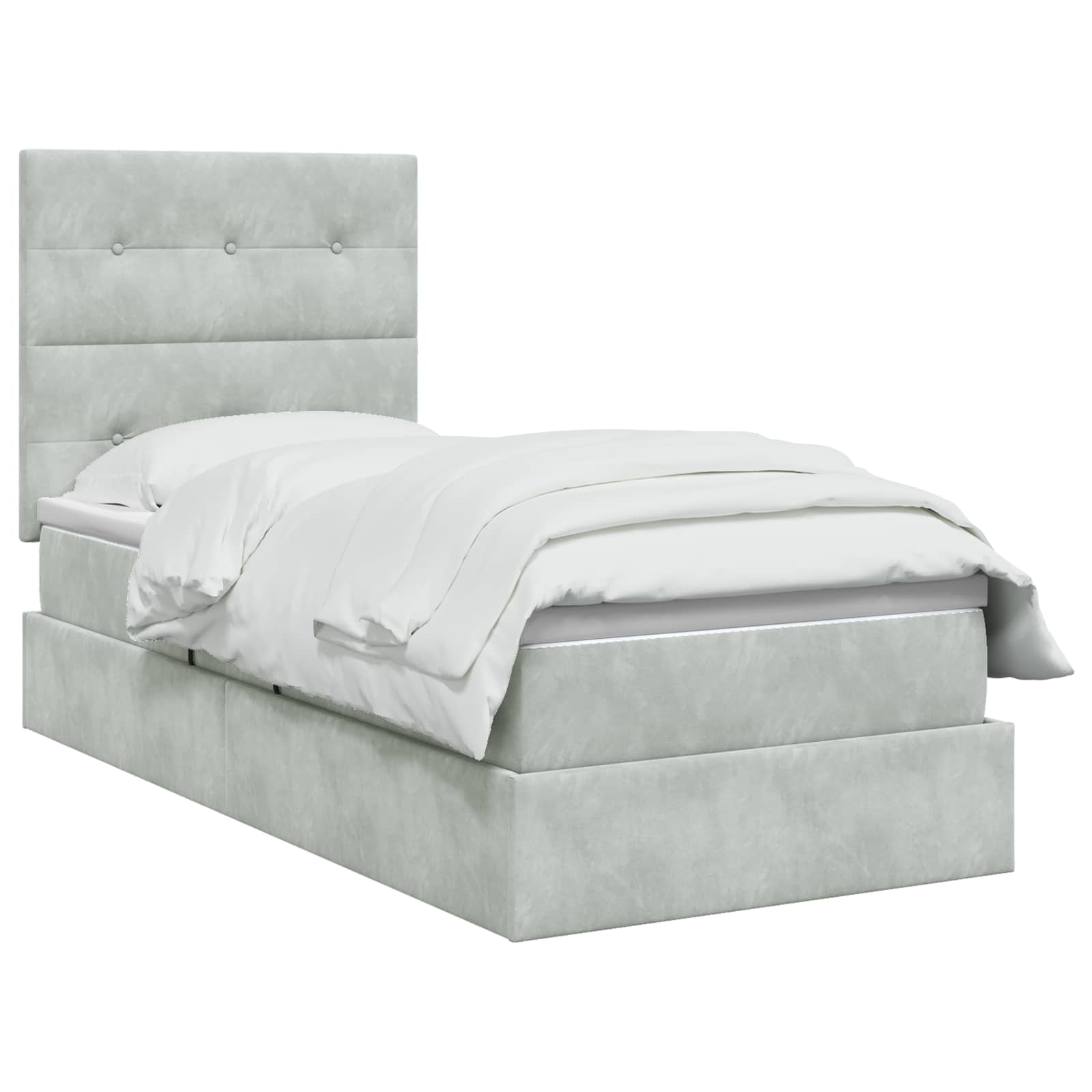 Lit de rangement LED avec matelas Gris clair 100 x 200 cm