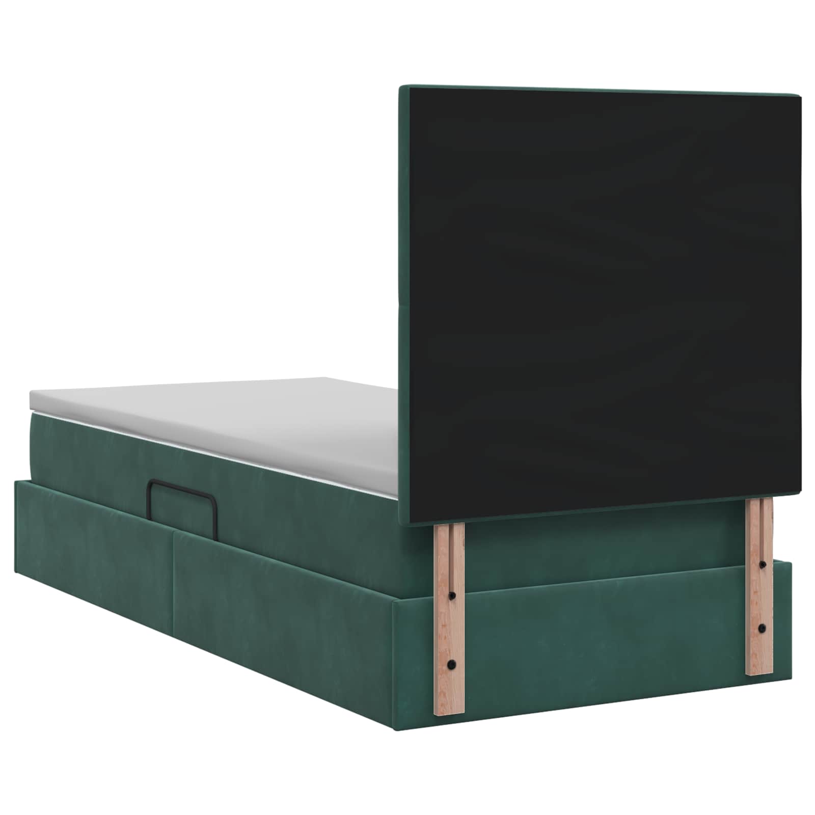 Lit de rangement LED avec matelas Vert foncé 90 x 200 cm
