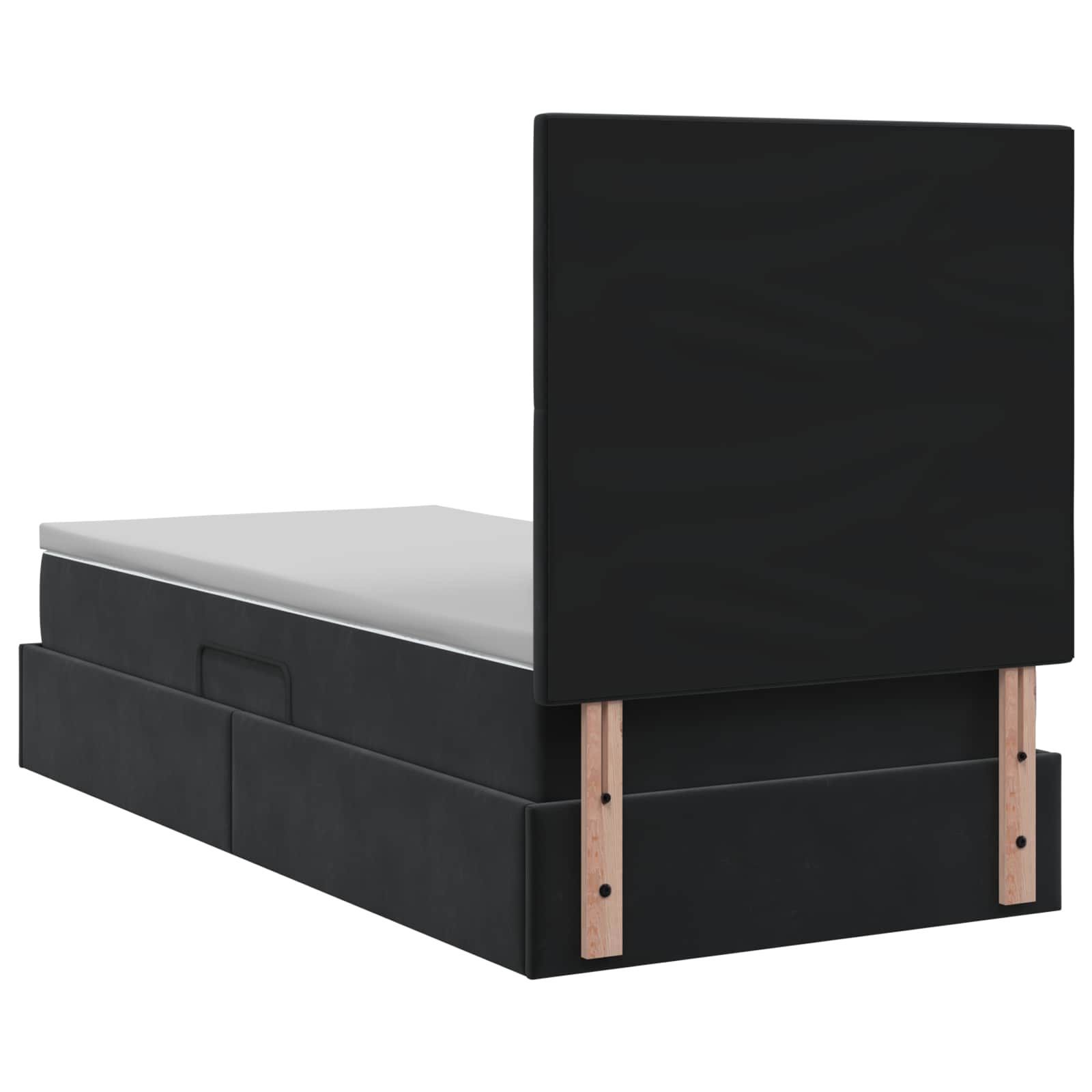 Lit de rangement LED avec matelas Noir 100 x 200 cm Velours