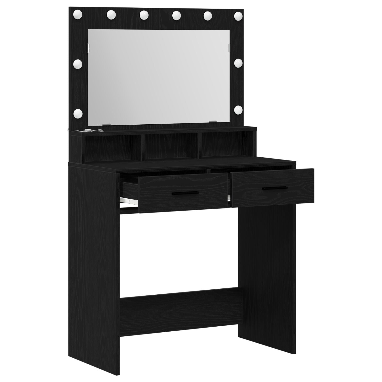 Coiffeuse vidaXL avec lumières LED en chêne noir 79x41x135 cm Coiffeuses vidaXL