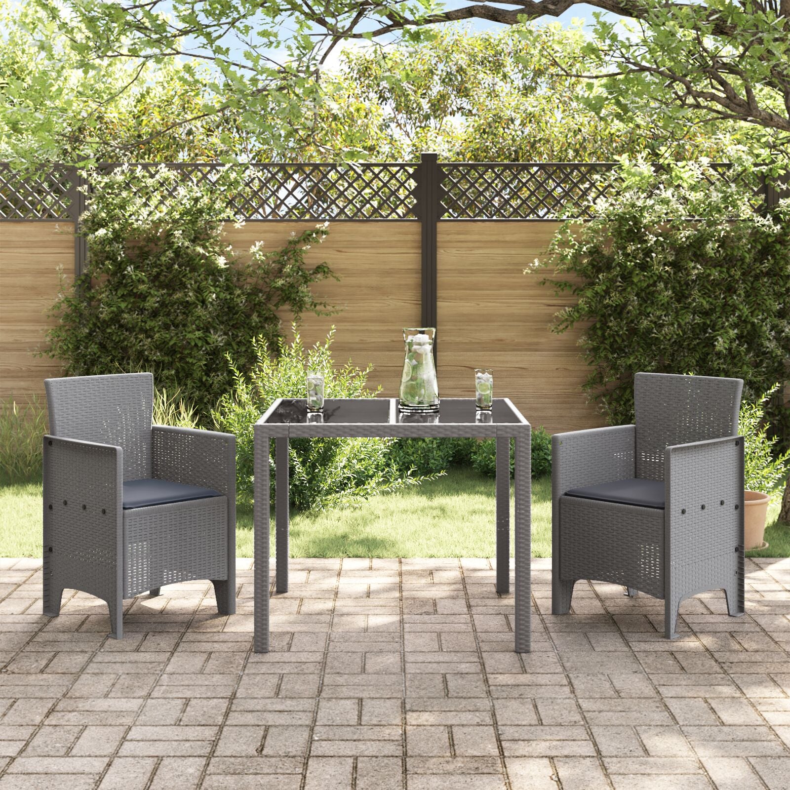 Chaise de jardin vidaXL Set de 2 Gris clair, Anthracite Polypropylène Chaises de jardin vidaXL
