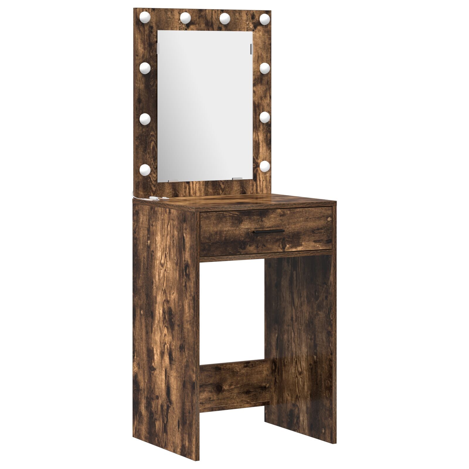 Ensemble de coiffeuse 2 pièces avec LED en chêne fumé en bois d'ingénierie Coiffeuses vidaXL