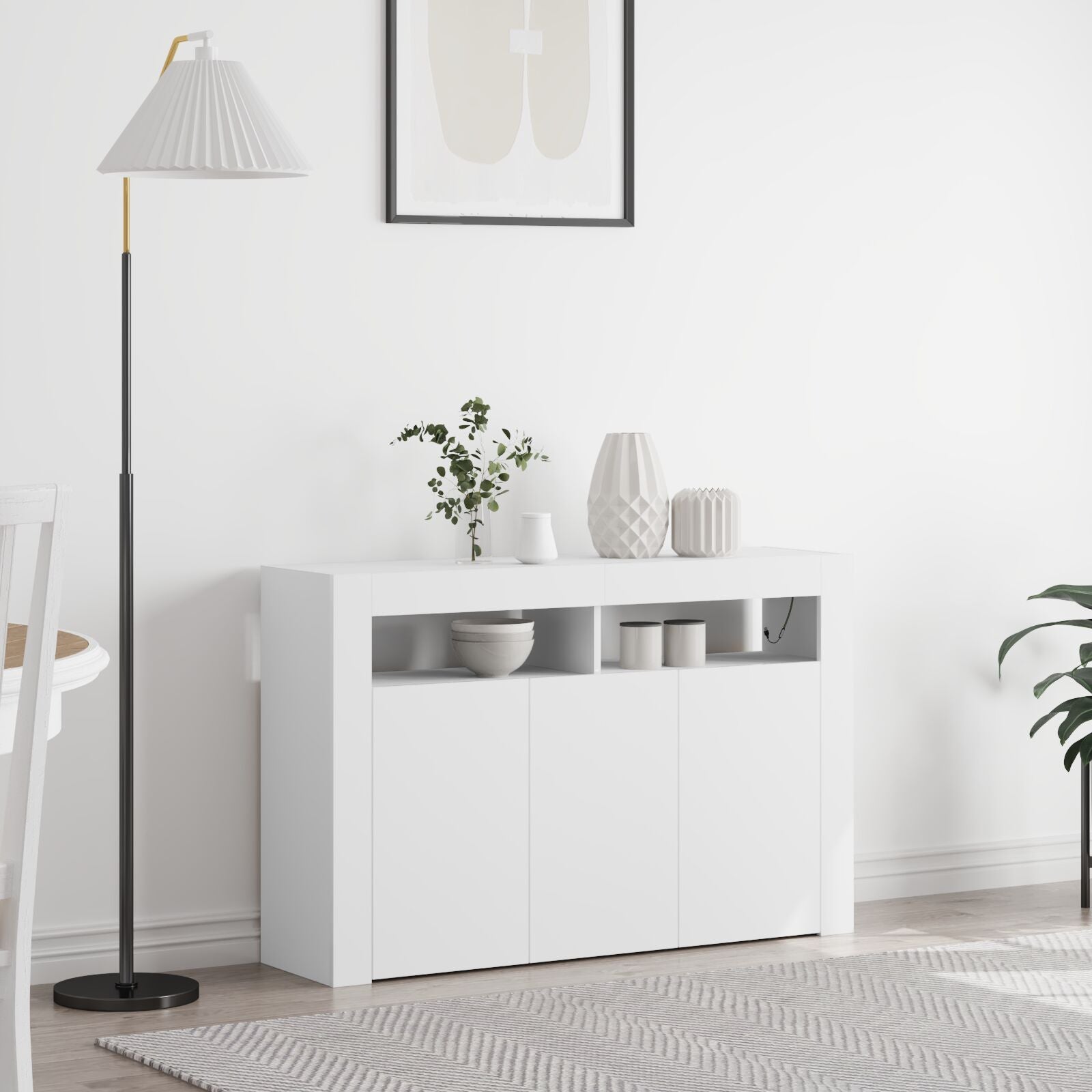 Buffet Blanc Blanc Bois d'ingénierie 116 x 30 x 75 cm Moderne Buffets & bahuts vidaXL