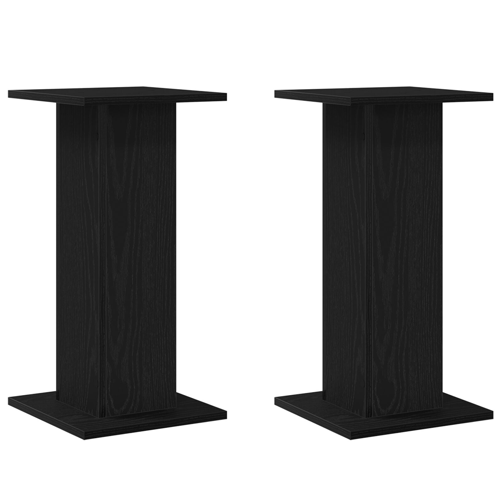 Supports de haut-parleurs vidaXL 2 pcs Chêne noir 30x30x60 cm Bois d'ingénierie Armoires vidaXL
