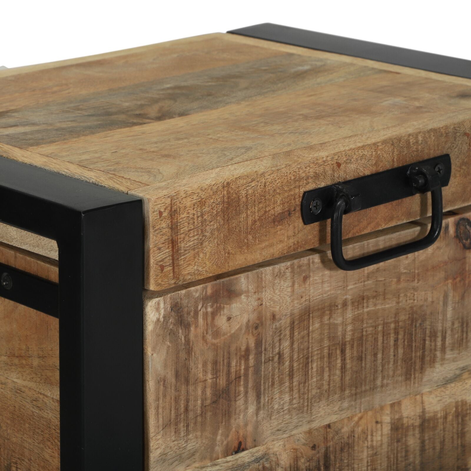 Coffres de rangement vidaXL 40x30x30cm en bois de manguier massif et métal Coffres de rangement vidaXL
