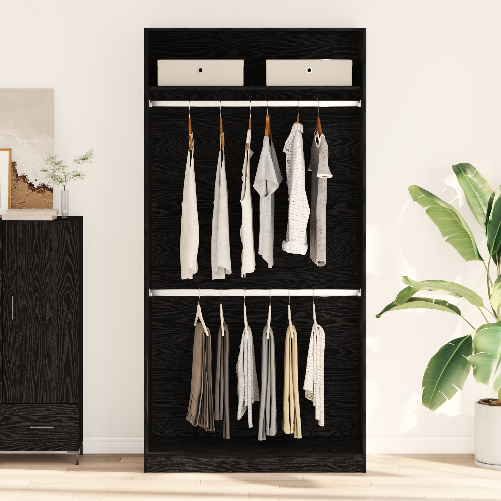 Armoire en Chêne Noir vidaXL - 100x50x200 cm Armoires vidaXL