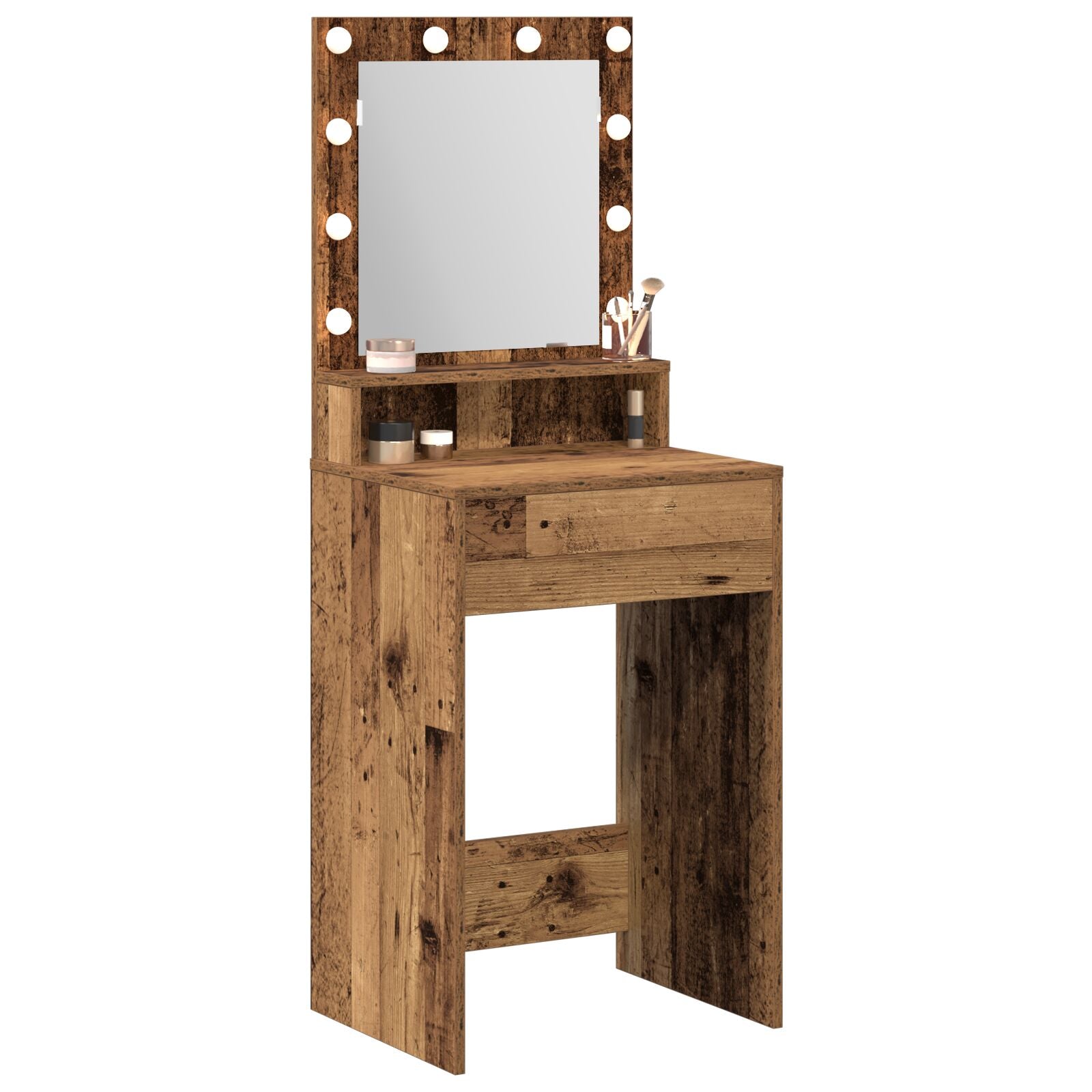 Coiffeuse avec LED - Vieux bois, 50x41x135 cm Coiffeuses vidaXL