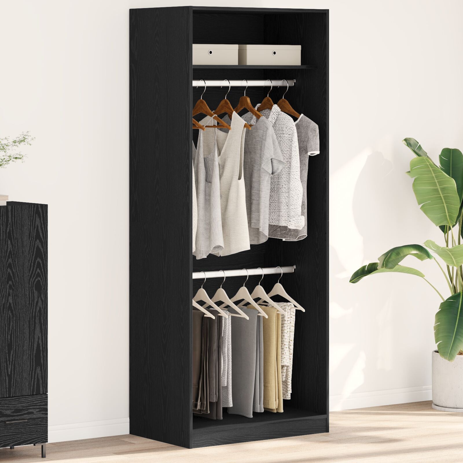 Armoire vidaXL Chêne noir Bois d'ingénierie 80 x 50 x 200 cm Armoire Armoires vidaXL