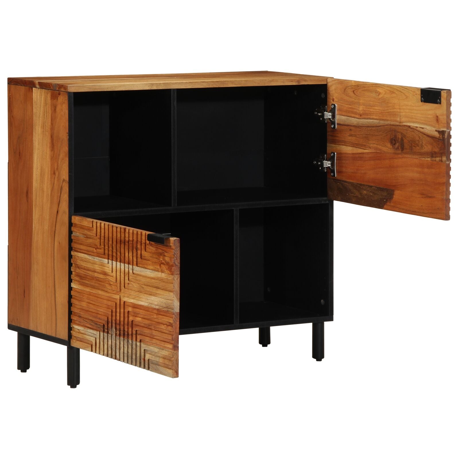 Buffet vidaXL 80x33x75 cm en bois massif d'acacia Fixations & meubles de rangement multimédia vidaXL