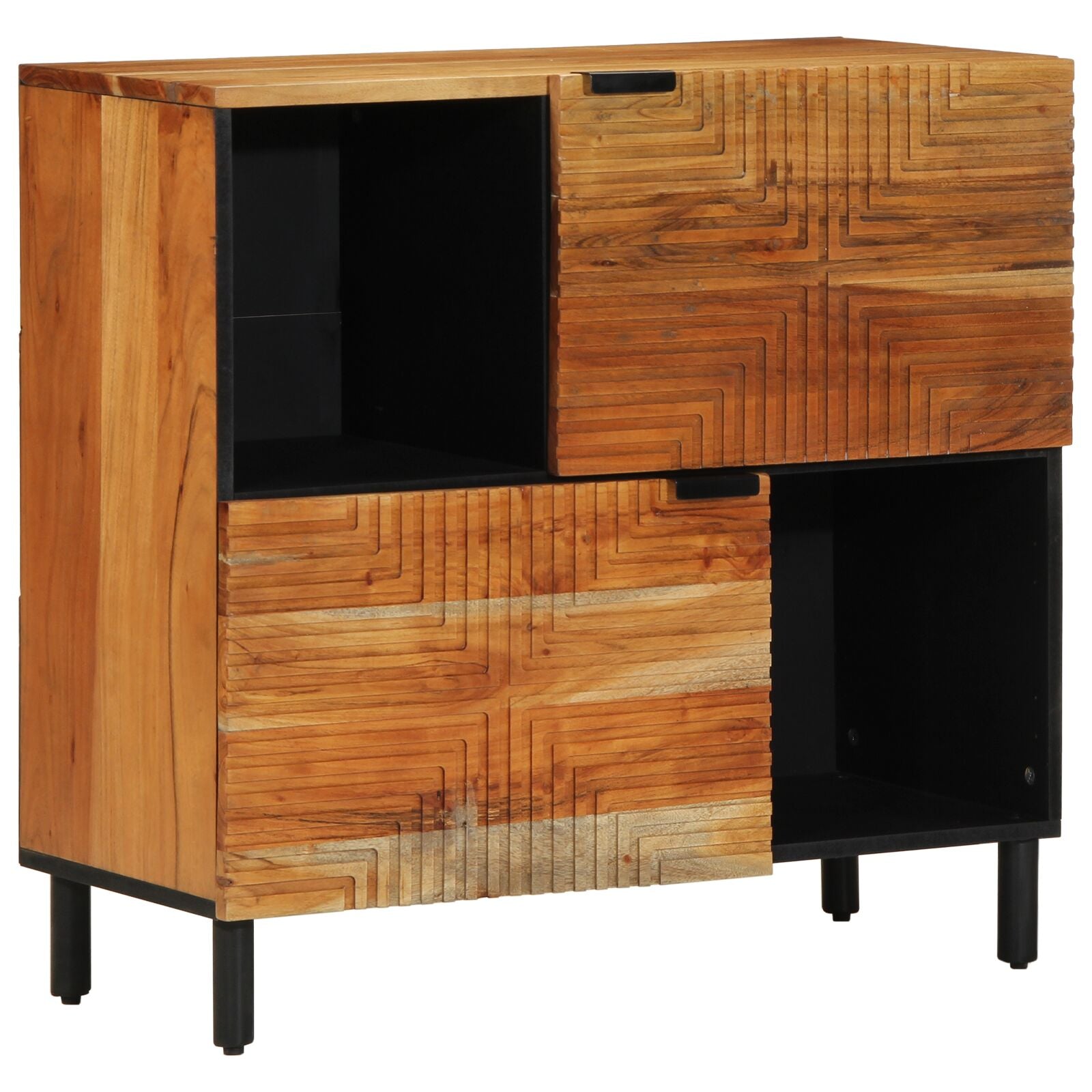 Buffet vidaXL 80x33x75 cm en bois massif d'acacia Fixations & meubles de rangement multimédia vidaXL